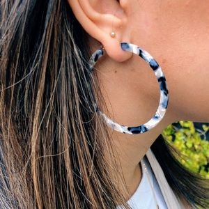 Enamel Hoop Earrings